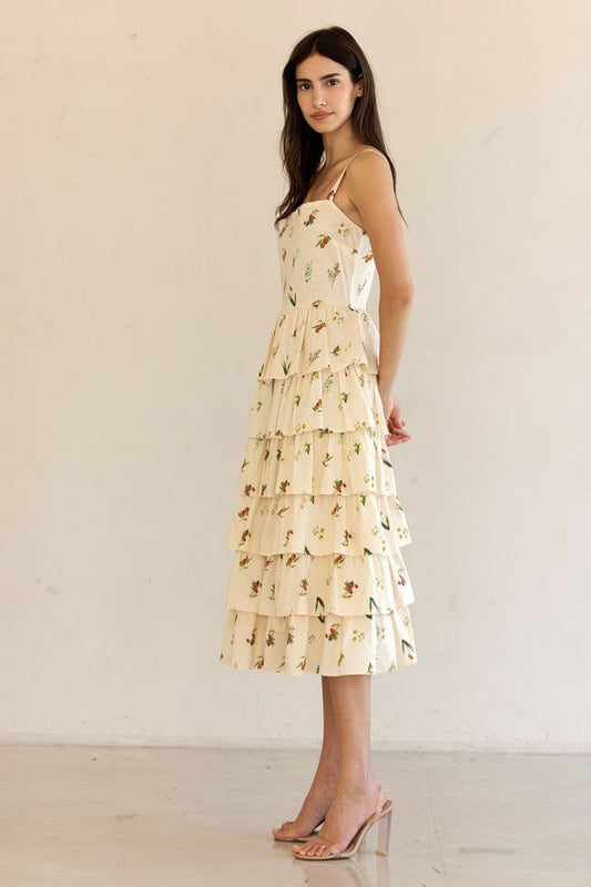Madie Floral Print Midi