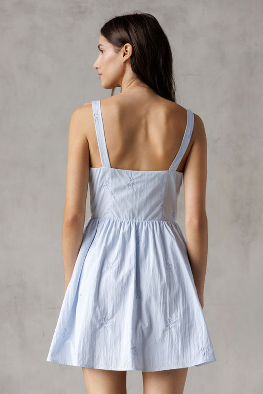 Sophie Blue Stripped Ballon Midi Dress