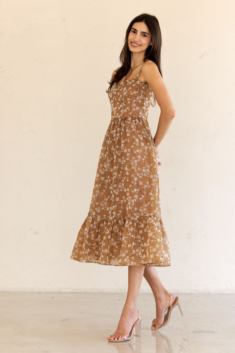 Almeada Coral Floral Dress
