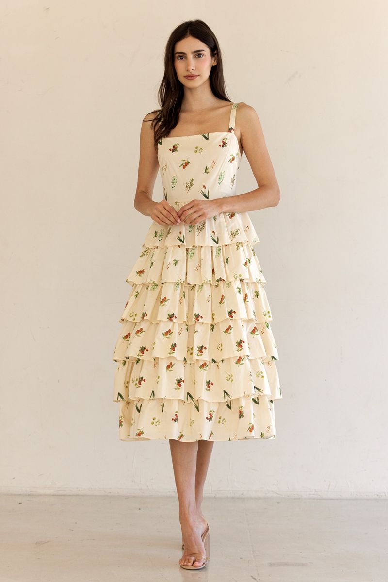 Madie Floral Print Midi