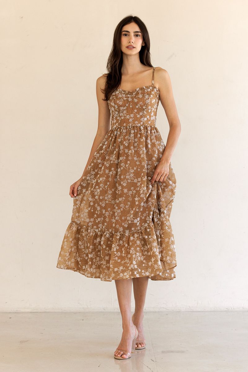 Almeada Coral Floral Dress