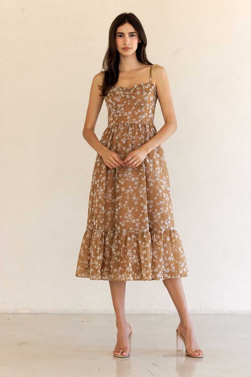 Almeada Coral Floral Dress